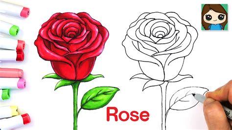 Rose Flower Drawing Tutorial | Best Flower Site