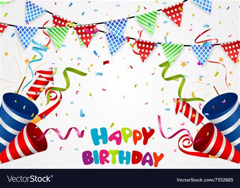 Happy birthday background with confetti Royalty Free Vector