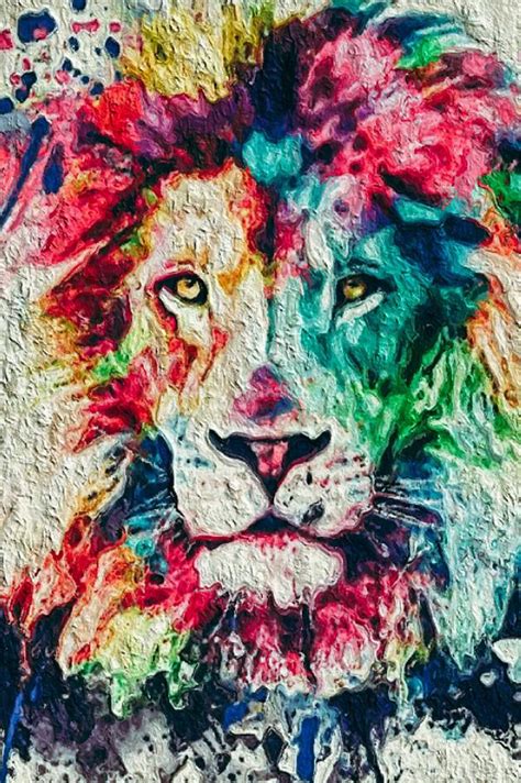 Lion heart abstract painting animals collection Painting by Mandy Mcgurk - Fine Art America