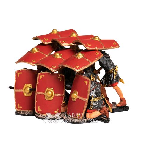 Testudo Formation, 9 Roman Legionnaires Painted Tin Toy Soldier Miniature 54mm Figure Set of 9 ...