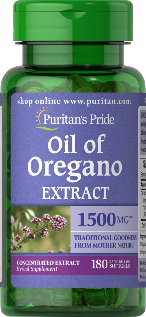 Oregano Oil Extract Pills with Antioxidant Phytochemicals 180 Softgels ...