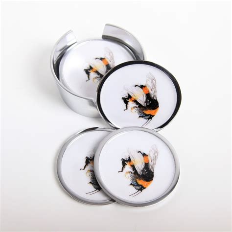 Tilnar Art Recycled Aluminium Bee Coasters - Just