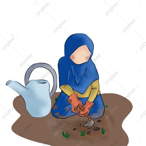 Urban Woman Clipart Hd PNG, Muslim Woman As An Urban Farmer, Urban Farmer, Urban Farming, Farmer ...