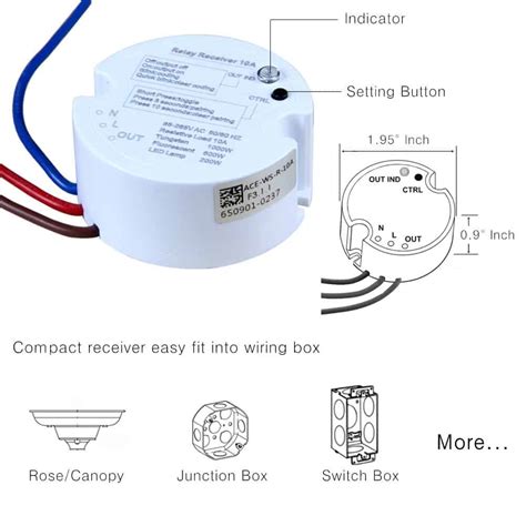 Wireless Light Switch Kit, No Battery & Wiring, Waterproof