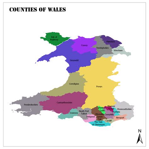 County Map Of Wales