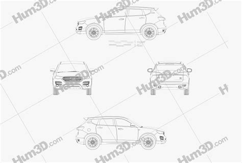 Great Wall Haval H7 2017 Blueprint - 3DModels