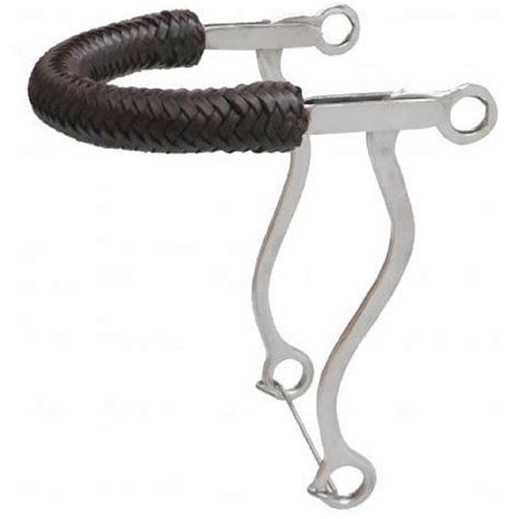 8.5" Hackamore Bit Leather Braided Nose Stainless Steel - Hill Leather Company