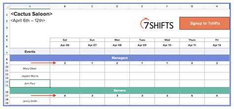 How to Make a Restaurant Work Schedule (with Free Excel Template) | 7shifts