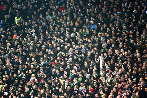 Soccer crowd in a stadium editorial stock image. Image of direction - 49064199