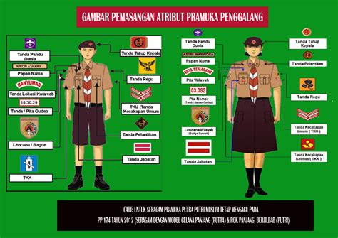 LETAK DAN PEMASANGAN ATRIBUT PRAMUKA PENGGALANG | MTs Al-Fathimiyah