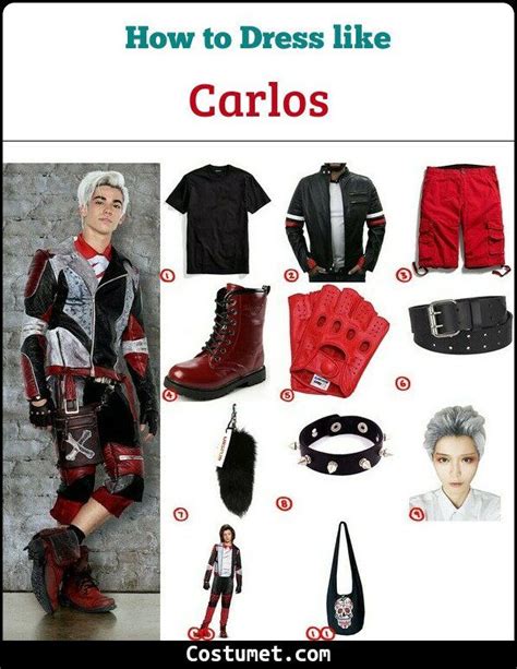 Carlos (Descendants) Costume for Cosplay & Halloween 2022 | White leather jacket, Descendants ...