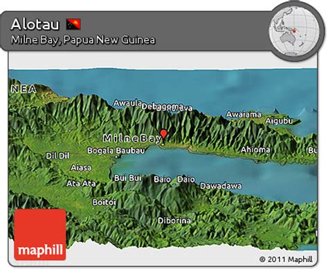 Free Satellite Panoramic Map of Alotau