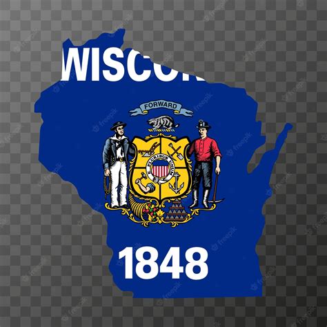 Premium Vector | Wisconsin state flag vector illustration