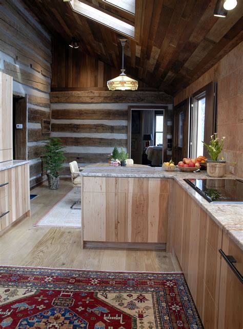 Modern kitchen created in this 1800 Tennessee log cabin by Hartert-Russell | Home, Custom ...