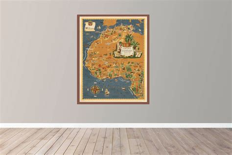 Old Map of Africa, Vintage Map Poster, Vintage Pictorial Map,vintage Map Art,poster Print,canvas ...