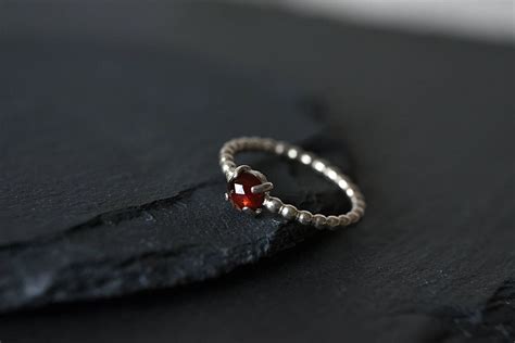 January Birthstone Ring Garnet Ring Second Anniversary Ring Gift for ...