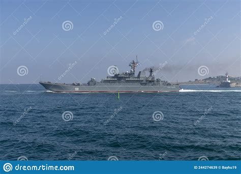 Russian large landing ship editorial stock image. Image of marine - 244274639