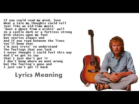 Gordon Lightfoot - If You Could Read My Mind | Lyrics Meaning Chords ...