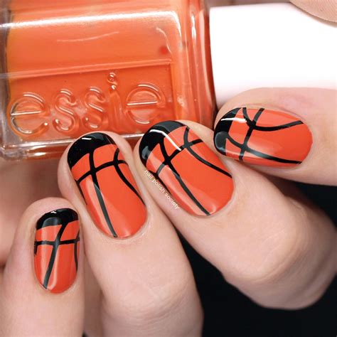 Basketball french tip nail art mani | French tip nail art, Nail art mani, Natural nail designs