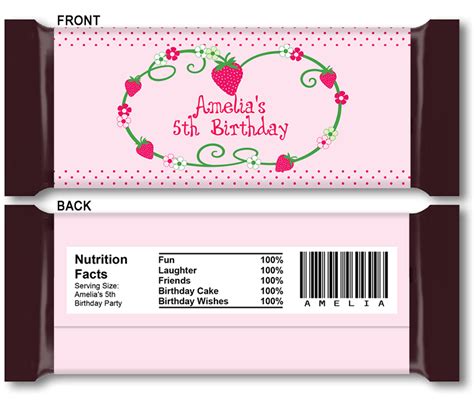 Printable Free Candy Bar Wrapper Template For Word