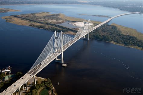 Aerial of the Dames Point Bridge, Jacksonville, Florida