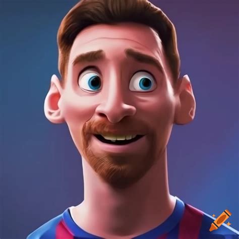 Colorful disney-style artwork of messi on Craiyon