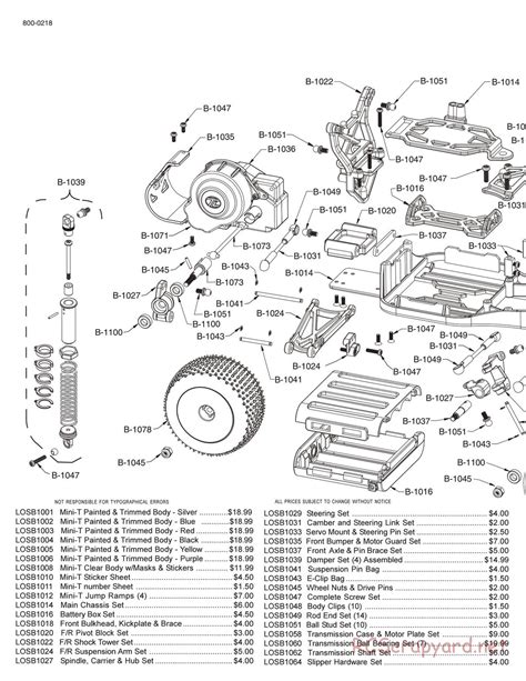 Team Losi - Mini-T - Parts List and Exploded View - LOSB0200 • RCScrapyard - Radio Controlled ...