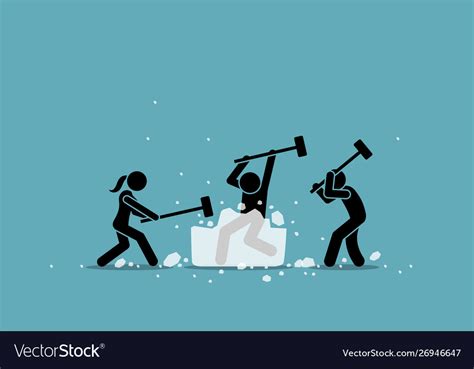 Ice breaking or icebreaker activity game Vector Image