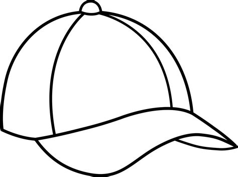 Baseball Cap Line Art - Free Clip Art