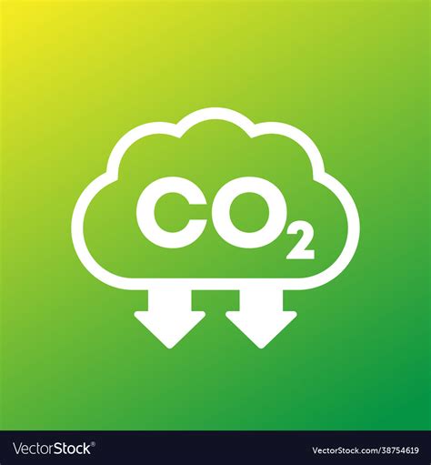 Carbon emission reducing icon Royalty Free Vector Image