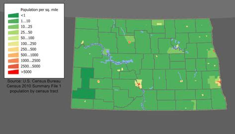 North Dakota population density map (2010) | North dakota, Map, Dakota