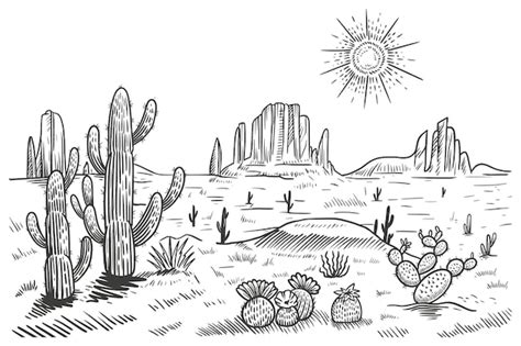 Desert Clipart Black And White