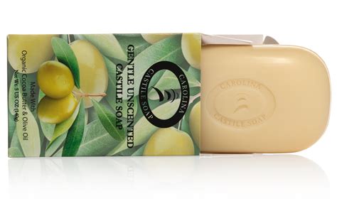 Carolina Castile Bar Soap - Organic Certified - 6 pack - Gentle Unscented - Triple Milled 5 oz ...