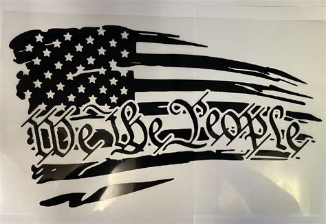 We The People American Flag Vinyl Decal | Etsy