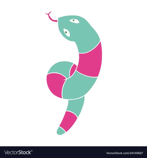 Cartoon of a long snake Royalty Free Vector Image