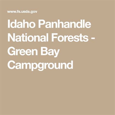 Idaho Panhandle National Forests - Green Bay Campground | National forest, Panhandle, Campground