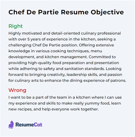 Top 16 Chef De Partie Resume Objective Examples | ResumeCat