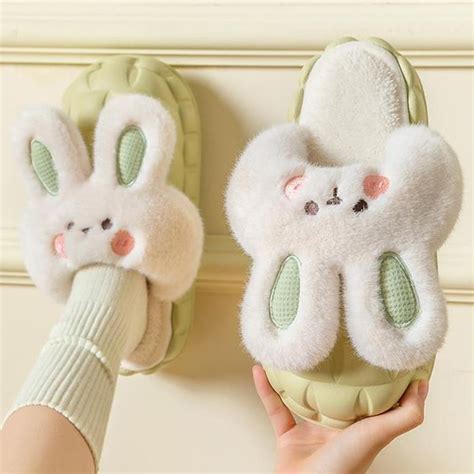 Fluffy Plush Bunny Slippers – Goodlifebean