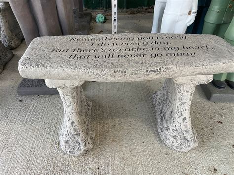 Concrete Memorial Bench Remembering You - Etsy