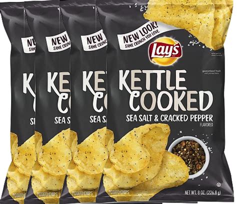 Lay's Kettle Cooked Lattice Cut Aged Cheddar Black Pepper Potato Chips ...