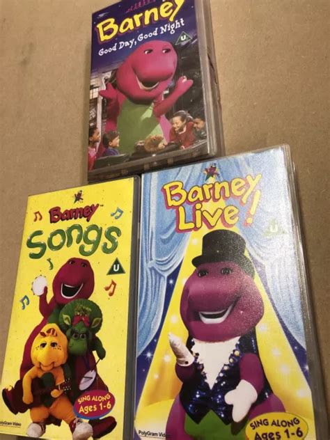 BARNEY VHS BUNDLE Songs, Good Day,good Night And Barney Live £13.50 ...