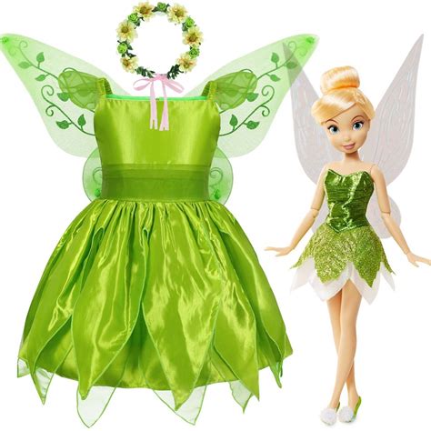 Girls Tinker Bell Costume Halloween Costume for Kids Green Tinkerbell ...