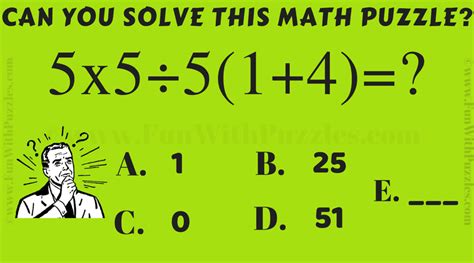 Arithmetic Math Game Picture Puzzle for Teens with Answer