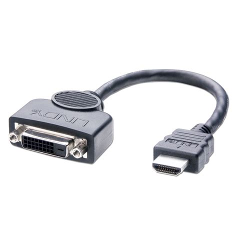 DVI-D Female to HDMI Male Adapter Cable, 0.2m - from LINDY UK