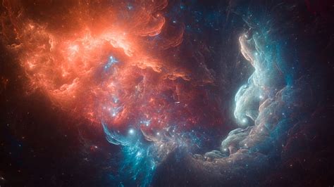 Nebula, glow, stars, space, red, blue, HD wallpaper | Peakpx