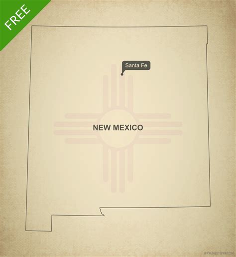 Free map of New Mexico - blank outline map - Adobe Illustrator AI, EPS ...