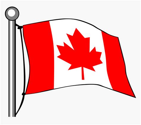 Canada, Flag, Maple, Leaf, Flying, Canadian, Pole - Canada Flag Clipart, HD Png Download - kindpng