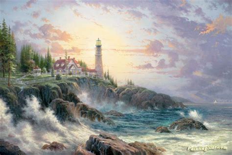 Lighthouse Artwork By Thomas Kinkade Oil Painting & Art Prints On ...