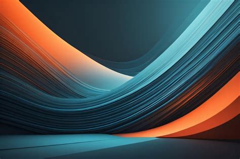 Premium AI Image | Blue and orange wavses abstract wallpaper background for desktop with ...