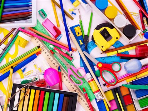 Background of school supplies. Stock Photo by ©poznyakov 5908707